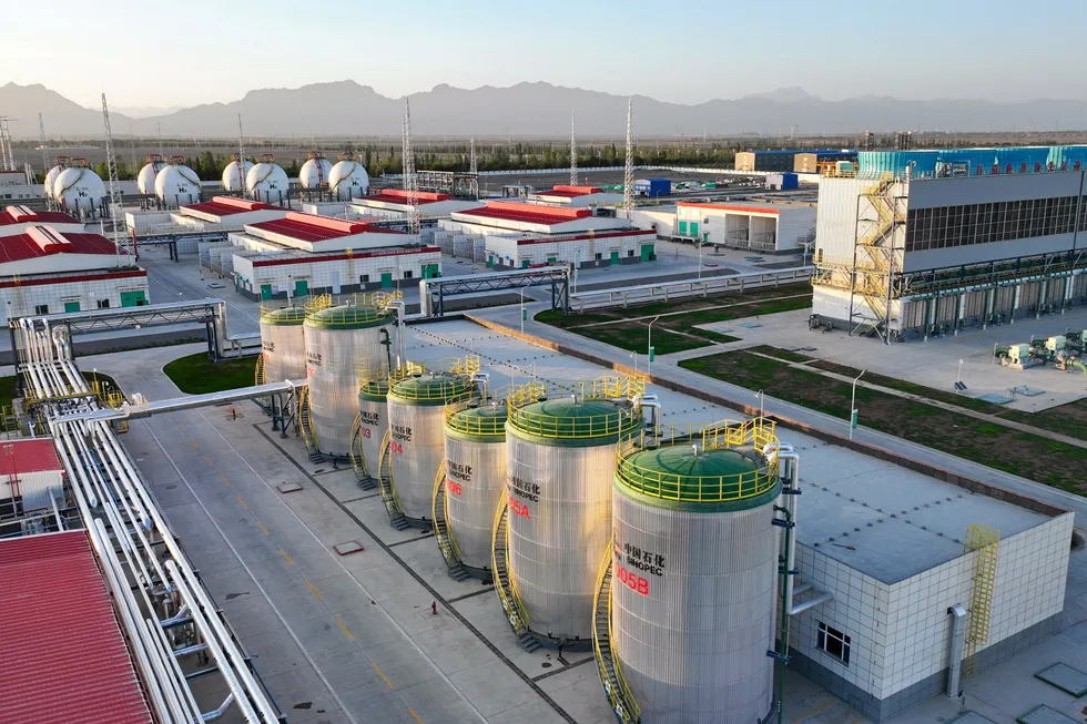 In operation: Sinopec's Kuqa green hydrogen facility in Xinjiang, China.