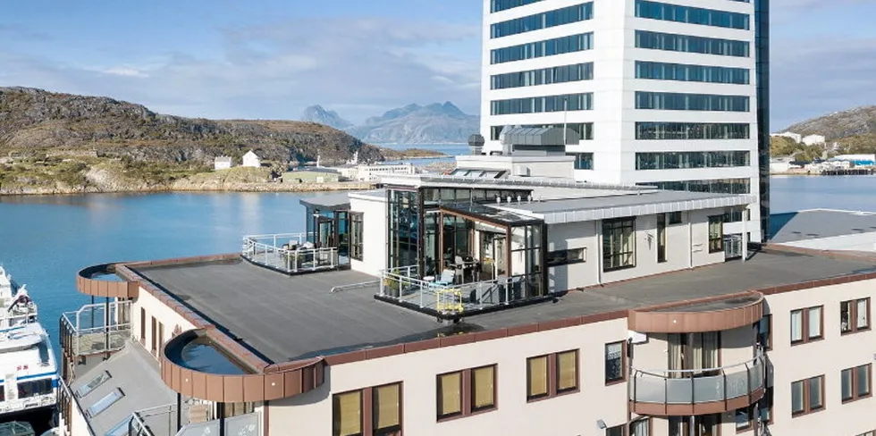 Toppleiligheten i Bodø sentrum ligger i åttende etasje.