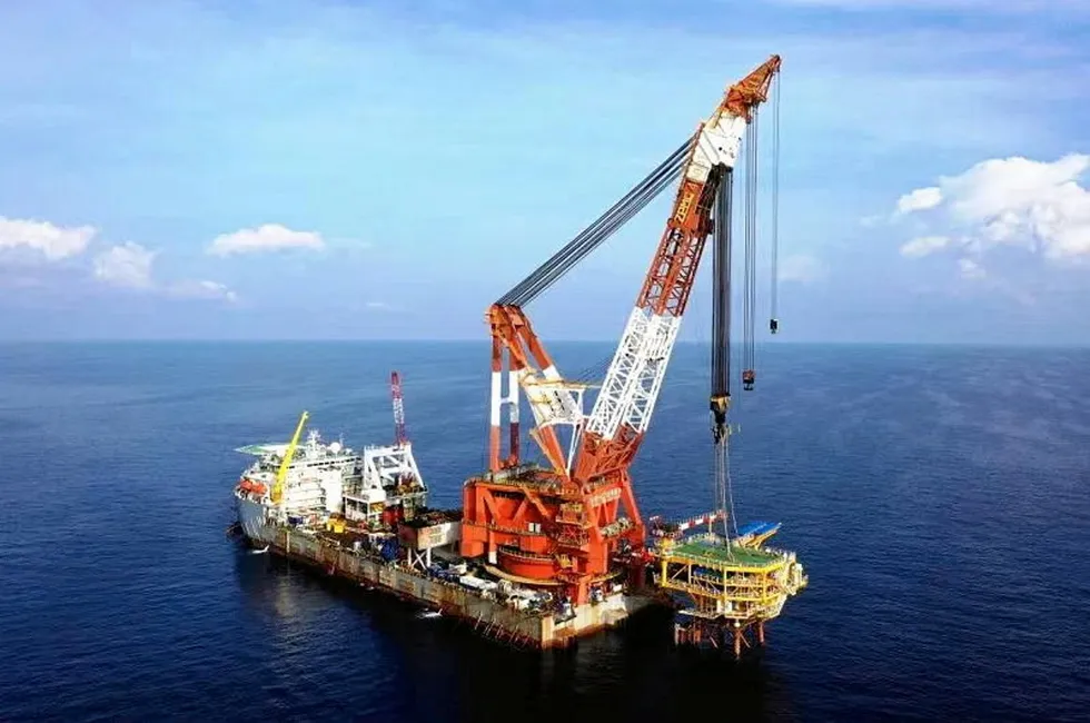 In action: Chinese contractor completes Gulf of Thailand offshore work.