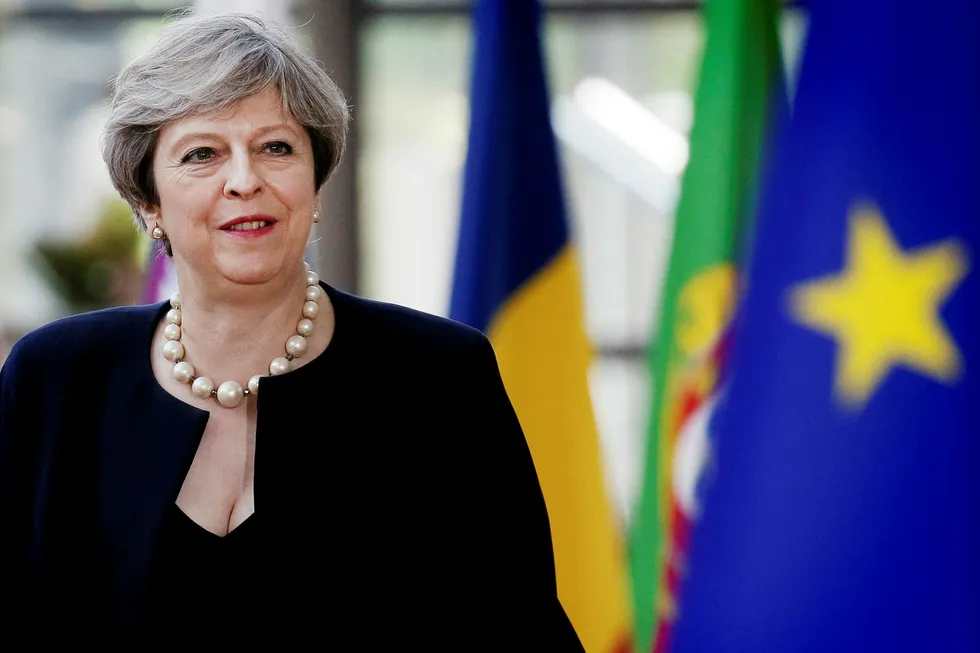 Storbritannias statsminister Theresa May. Foto: GONZALO FUENTES/Reuters/NTB scanpix