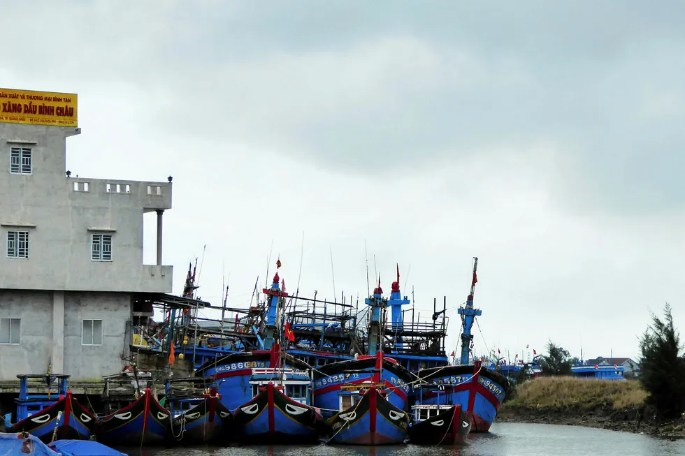 Project: boats in Sa Ky harbour in Quang Ngai province, Vietnam