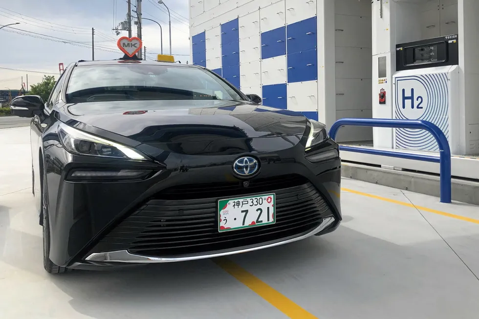 A Toyota Mirai used as a taxi in Japan.