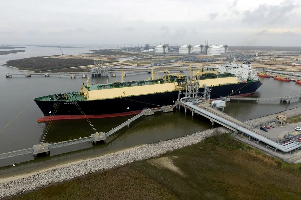 Measurement: A carrier is loaded at the Sabine Pass LNG Terminal in the US