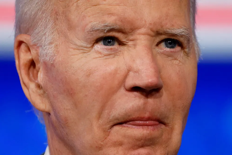 USAs president Joe Biden under tv-debatten mot Donald Trump.