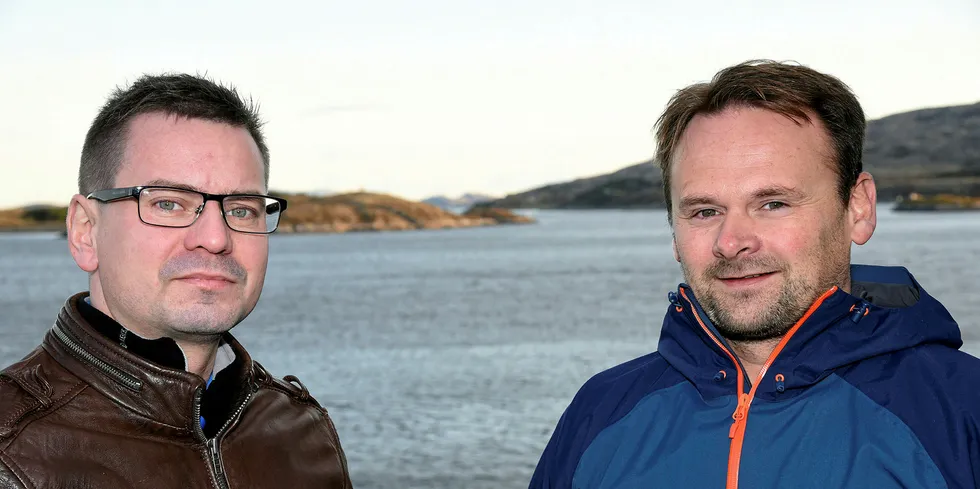 SAMARBEIDSPARTNERE: Daglig leder Roy Emilsen i Emilsen Fisk (til venstre) og konsernsjef Svein-Gustav Sinkaberg hos SinkabergHansen.