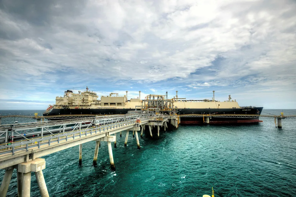 Loading up: an LNG carrier at the PNG LNG location