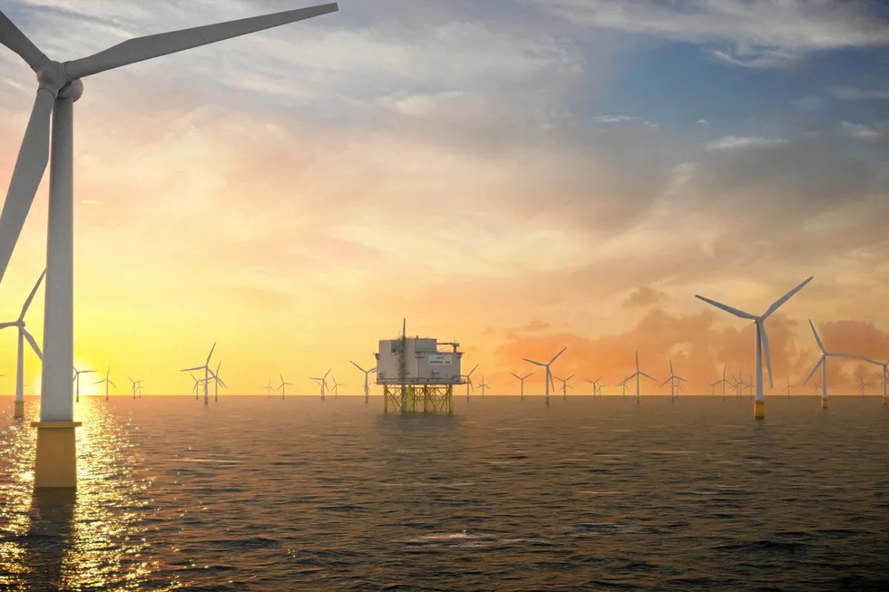 Artistic illustration: the future Dogger Bank offshore wind array