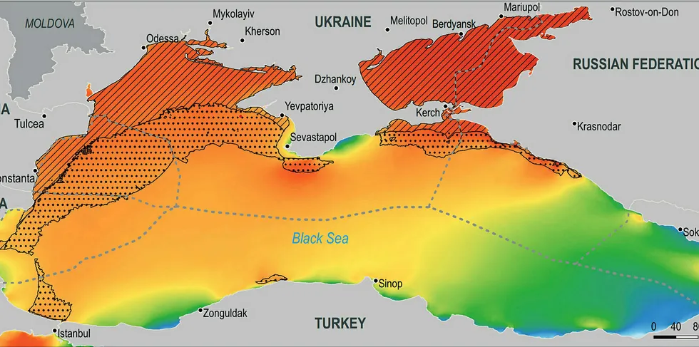 Technical wind resource map of the Black Sea