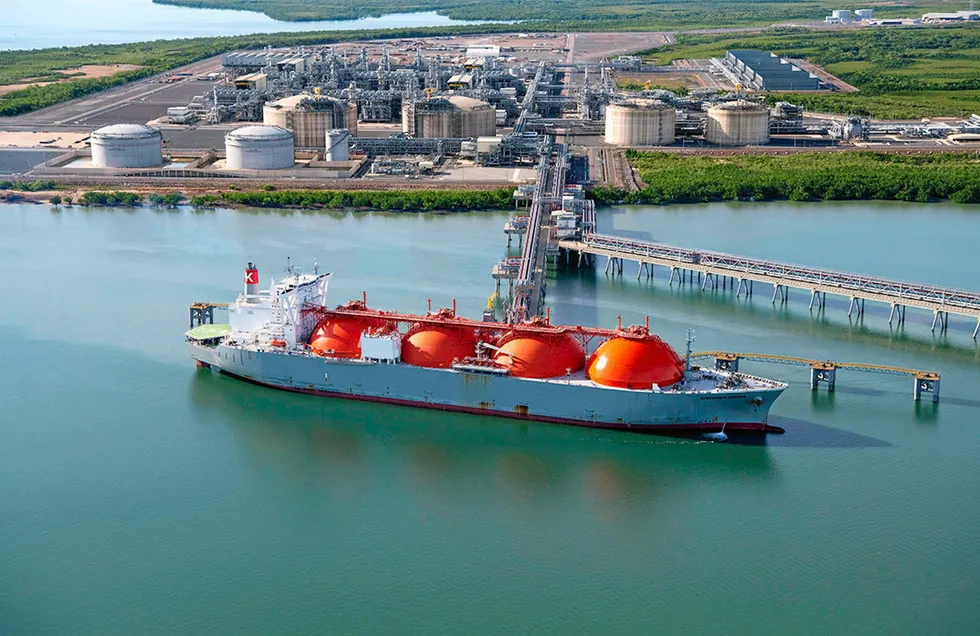 One of JGC's previous LNG achievements: the Ichthys onshore LNG facilities in Darwin, Australia, performed in joint venture with KBR and Chiyoda