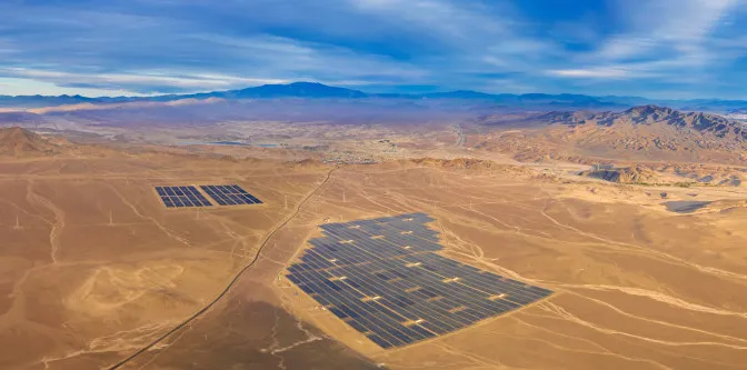 Solar farms in Chile's Atacama Desert.