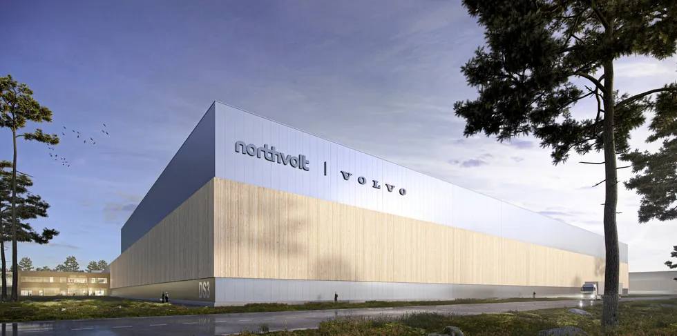 Image of a planned battery factory Northvolt is developing in Gothenburg with Swedish carmaker Volvo.