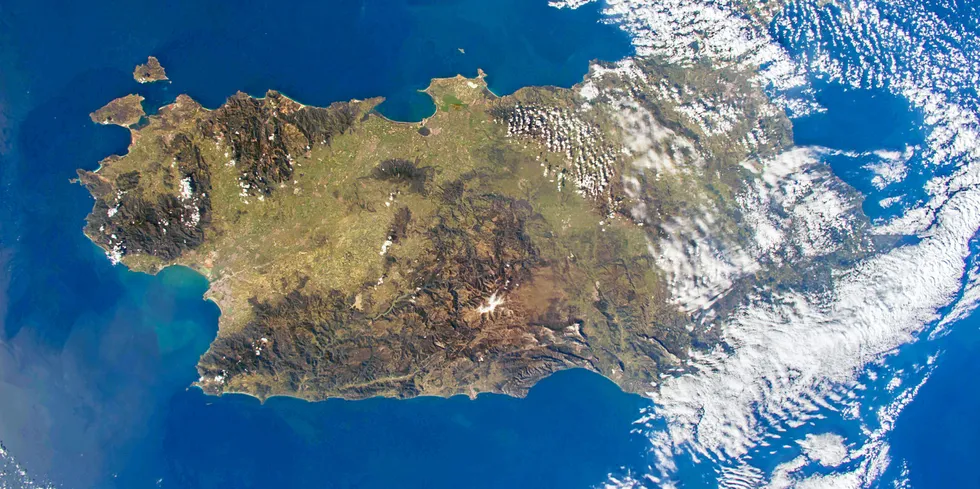 'Lots of spaces for onshore renewables': Sardinia, as seen from space.