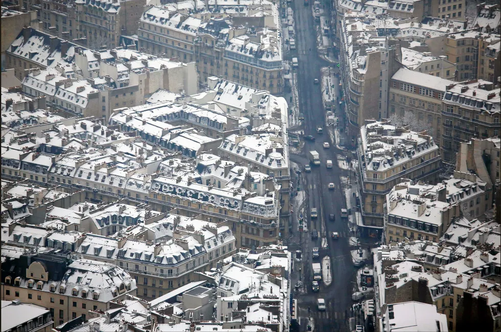 Paris in the snow.