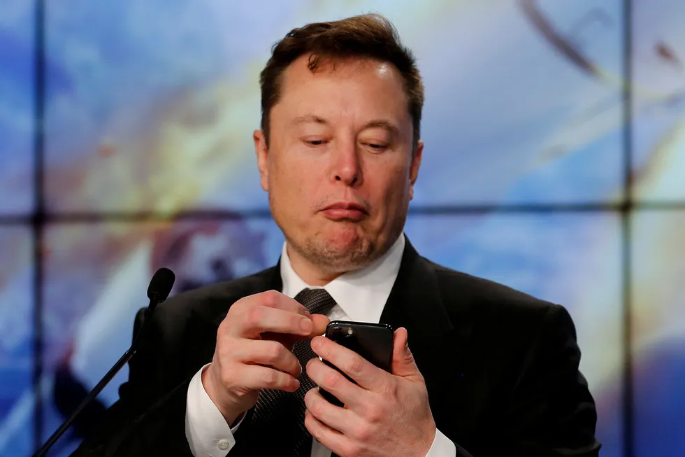 Tesla-sjef Elon Musk avbildet ved en tidligere anledning.