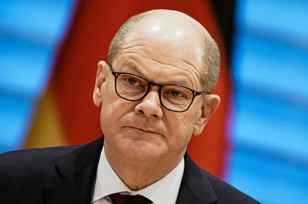 German Chancellor Olaf Scholz at a meeting of the security cabinet on March 7, 2022 in Berlin, Germany. (Photo by Clemens Bilan - Pool/Getty Images).