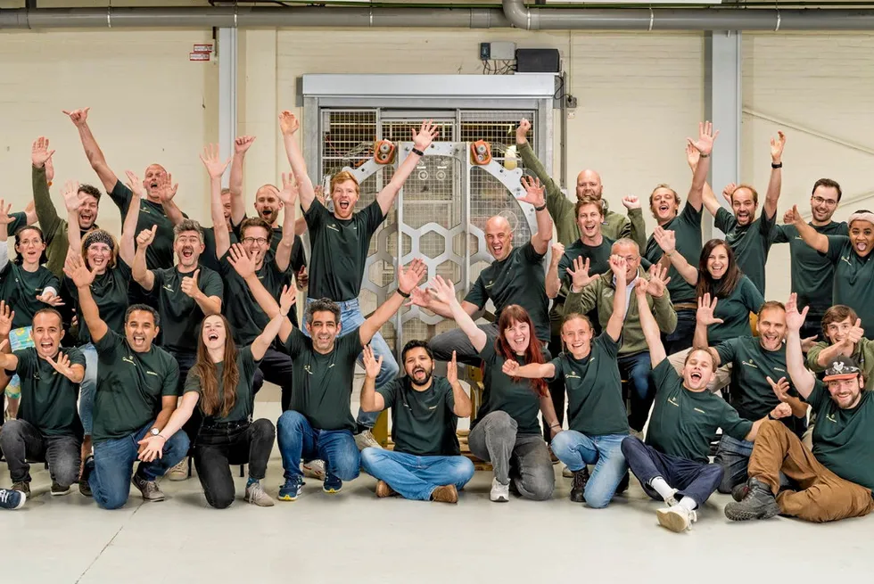 Excited staff at Battolyser Systems in the Netherlands.