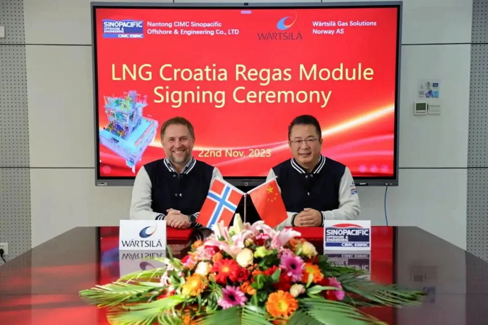 LNG deal: Wartsila and CIMC SOE sign contract to build module for Croatia LNG expansion