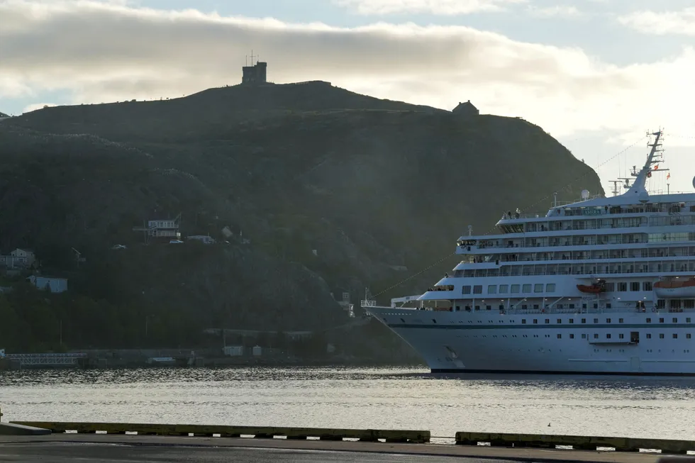 Bay du Nord move: the cruise ship Amera enters St John’s port, in Newfoundland & Labrador, Canada before the arrival of Hurricane Fiona in September 2022.