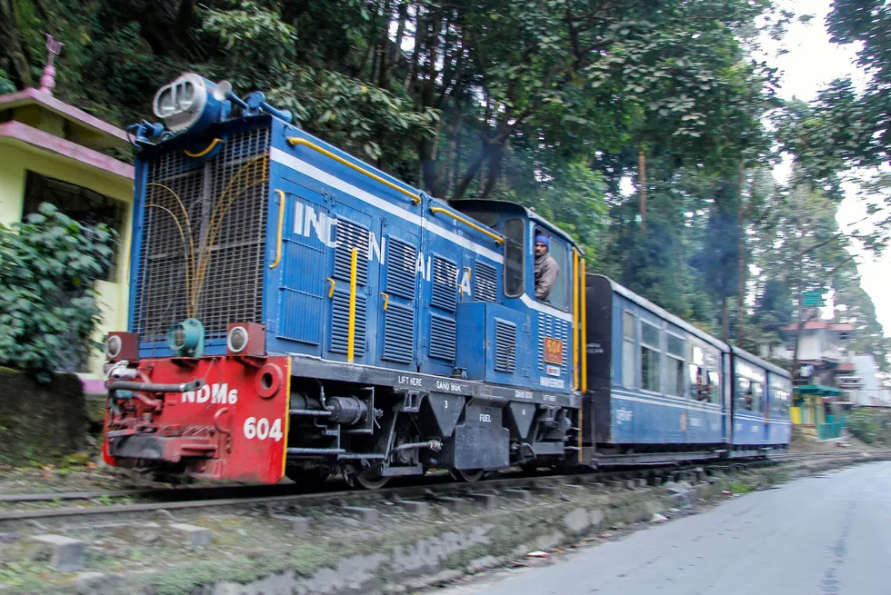 A diesel locomotive on the famous Darjeeling-Himalayan narrow-gauge railway, which could be replaced by a hydrogen-powered model under new plans.