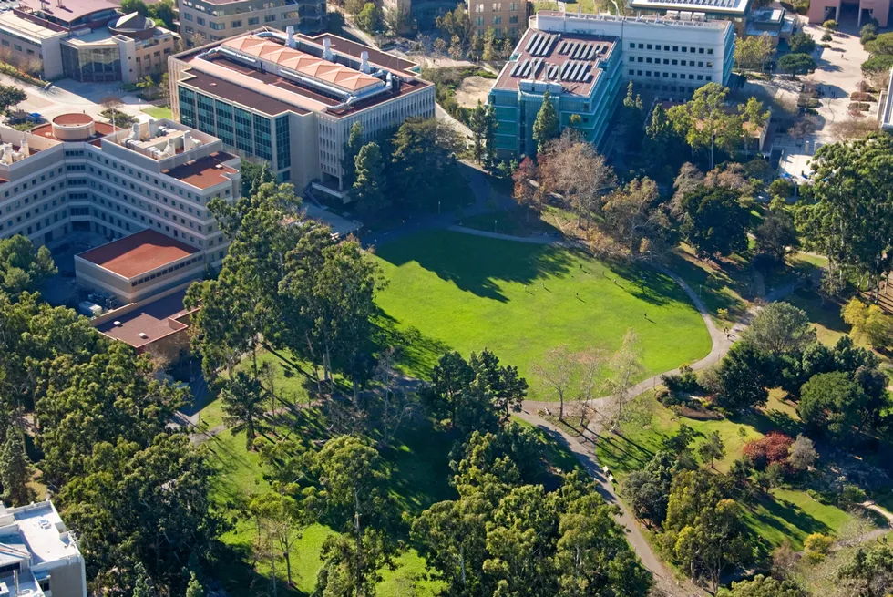 An aerial photograph of the UC Irvine campus.