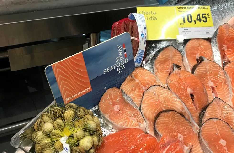 Norwegian farmed salmon prices have jumped sharply as strong demand builds.