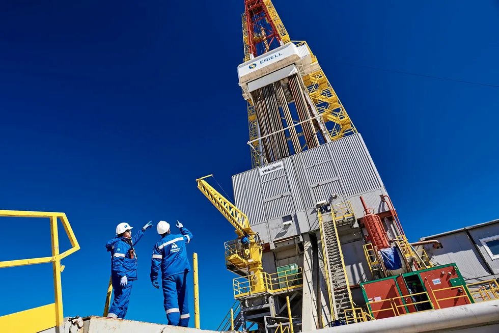 Optimism: an Eriell-operated rig drilling a well in West Siberia in Russia for Messoyakhaneftegaz, a joint venture between oil producers Gazprom Neft and Rosneft