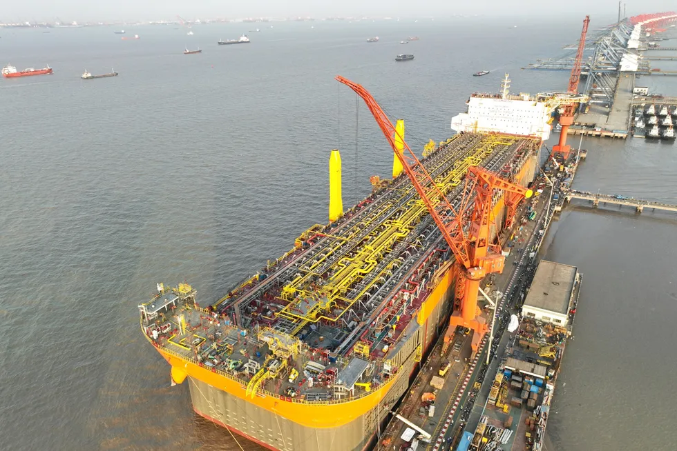Available space: An FPSO hull under construction at SWS in Shanghai