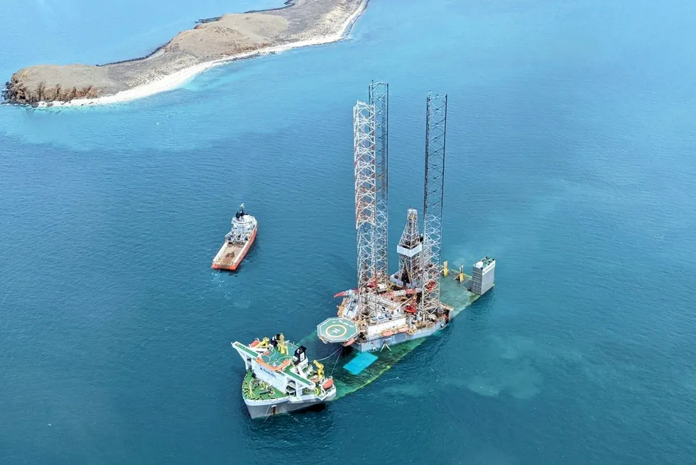 Active in Australia: the jack-up drilling rig Valaris 107
