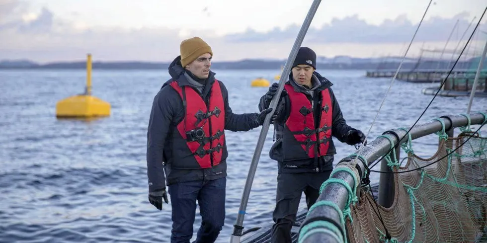 Teknisk sjef i Manolin, John Constantino, til venstre - sammen med medgründer Tony Chen.