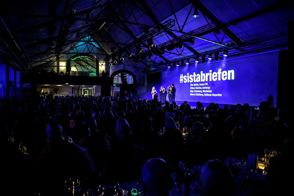 154 byråer og 600 gjester var til stede under kåringen Årets byrå i Stockholm. Foto: Resumé