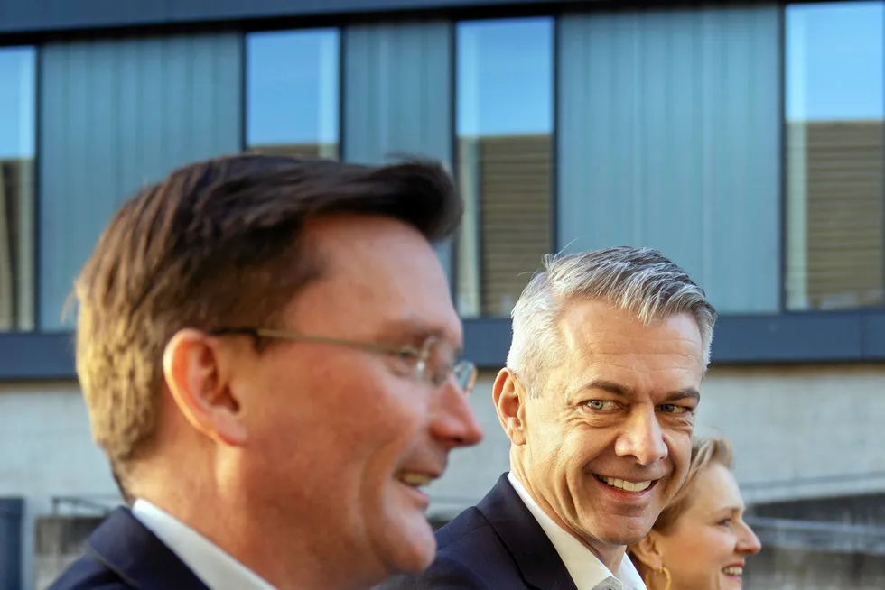 Top team: (from left) Sval Energi director of business development and commercial Halvor Engebretsen, chief executive Nikolai Lyngo and chief operating officer Ida Veland
