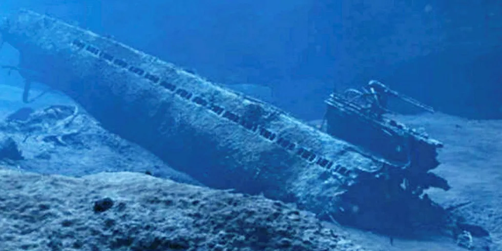 Ubåten ble senket i 1945 og funnet av Marinen i 2003.