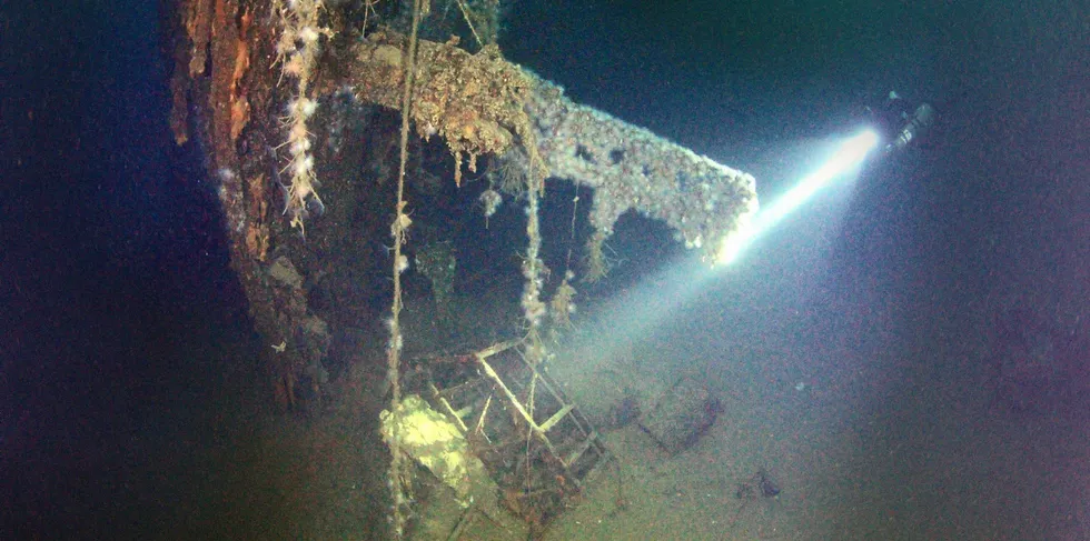 Hekken av vraket av «Georg Thiele» ligger på ca. 50 m dyp i Rombakfjorden øst for Narvik og bærer preg av tidens tann. Sjøanemoner, hydroider og børstemark har funnet et egnet levested på vraket.