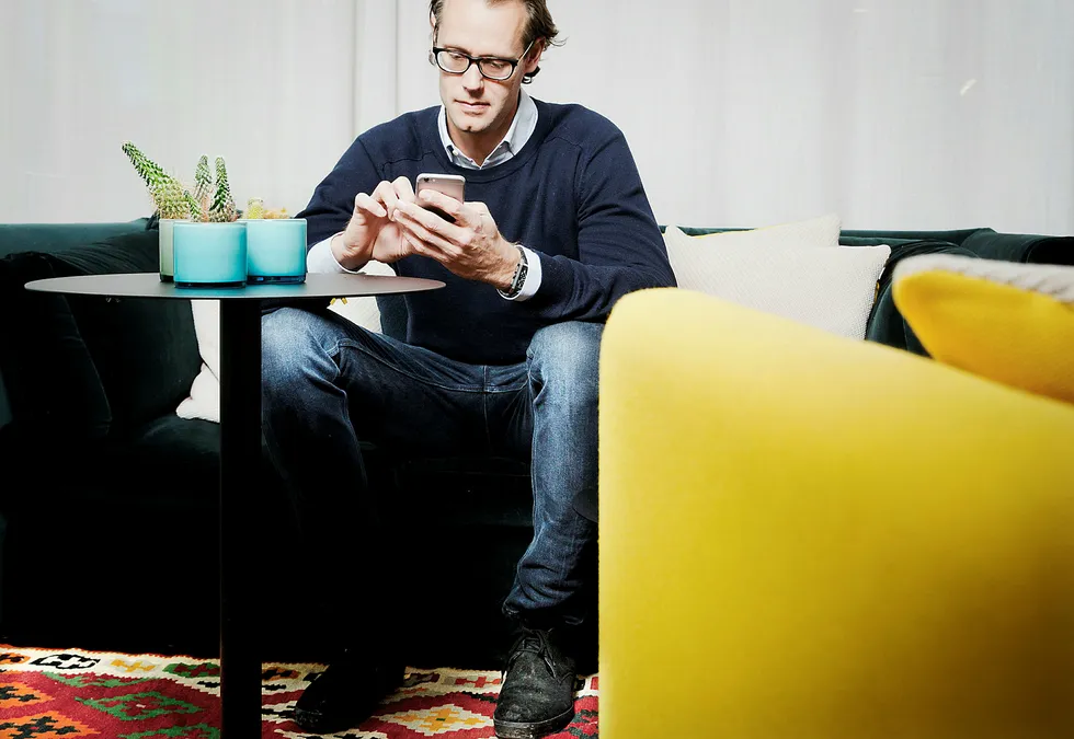 Gründer Jacob de Geer er blitt milliardær på iZettle, som gjør mobiler og nettbrett til butikksystemer og betalingsterminaler ved hjelp av en kortleser. Foto: Linda Næsfeldt