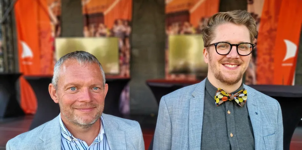 Simen Nesse Økland i Bremnes Seashore og Benjamin Strandquist i Bellona under Arendalsuka.