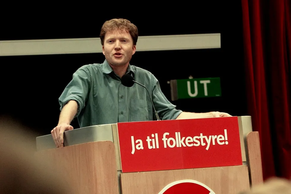 Sigbjørn Gjelsvik i 2003, den gang leder i Nei til EU.