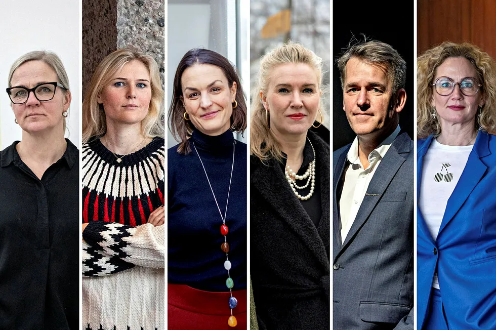 Fra venstre: Karin Hindsbo, Lotte Konow Lund, Cornelia Svedman, Emilie Magnus, Ina Johannesen, Gunnar Krogh-Hansen og Tone Hansen.