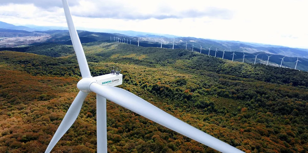 Wind farm with Siemens Gamesa 3.X_SG 3.4-132 turbines