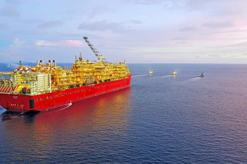 The Prelude FLNG vessel: en route to Australia from South Korea