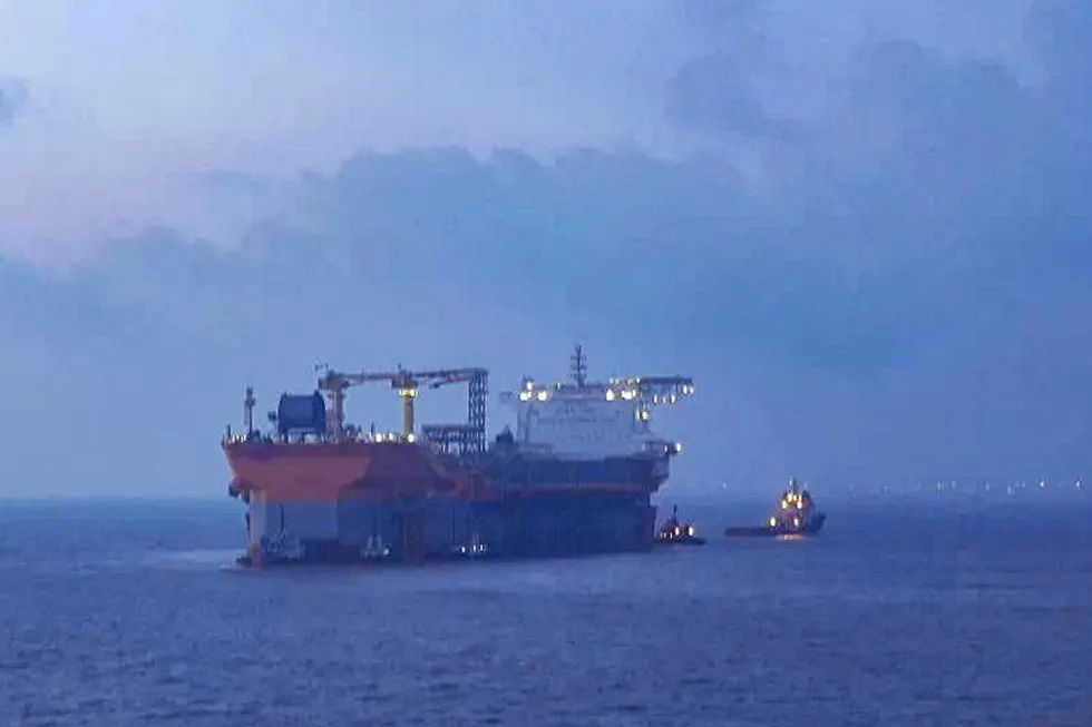 Arriving: the Sepetiba FPSO hull is to be interfaced with topsides at Bomesc yard in Tianjin