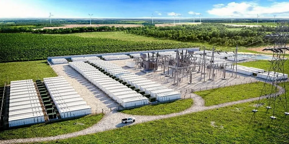 Rendering of Oneida battery energy storage facility in Ontario.
