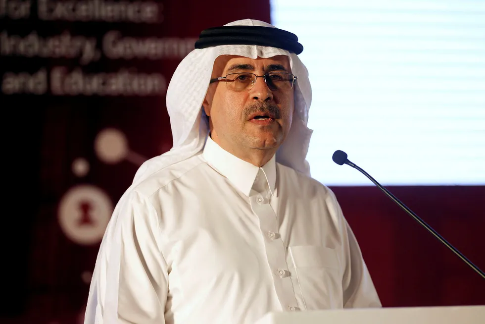 Saudi Aramco-toppsjef Amin H. Nasser, her fra en oljekonferanse i Midtøsten i høst. Foto: HAMAD I MOHAMMED/Reuters