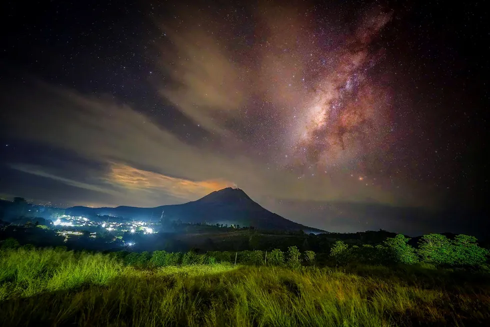 Stunning: dawn view of Mount Sinabung on the Indonesian island of Sumatra