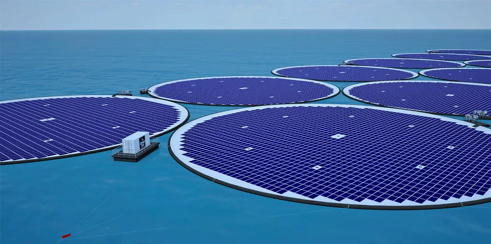 CGI of Open Sun's floating PV concept