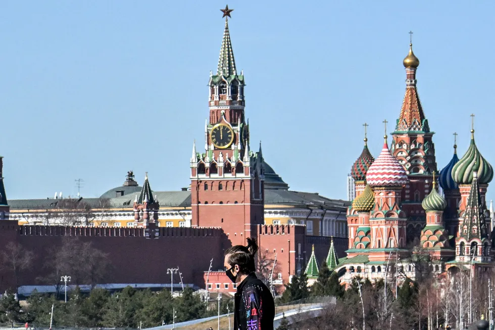 Falling sky: A view of the Kremlin in the Russian capital of Moscow in March 2022