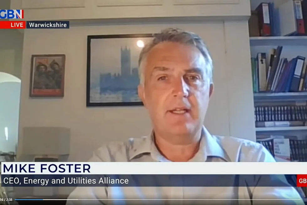 Mike Foster, CEO of the gas-focused Energy & Utilities Alliance, speaking to the right-wing news channel GB News.