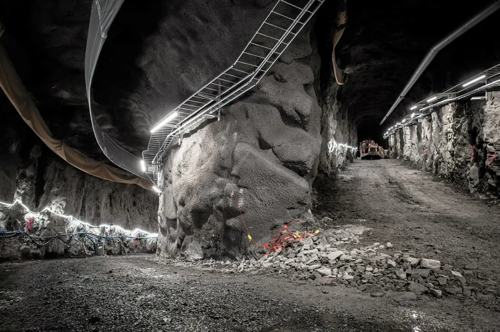 The tunnel to the underground hydrogen rock cavern storage facility in Luleå, northern Sweden.