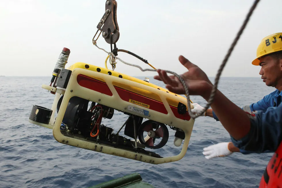 Search effort: An ROV being prepared for a dive to look for Lion Air flight JT610 CVR