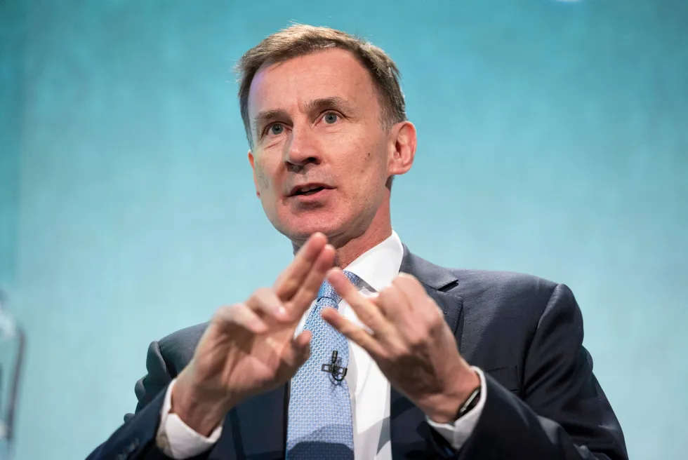 UK chancellor of the exchequer Jeremy Hunt.