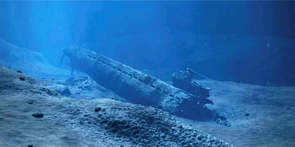 Ubåten ble senket i 1945 og funnet av Marinen i 2003.Illustrasjon: Kystverket